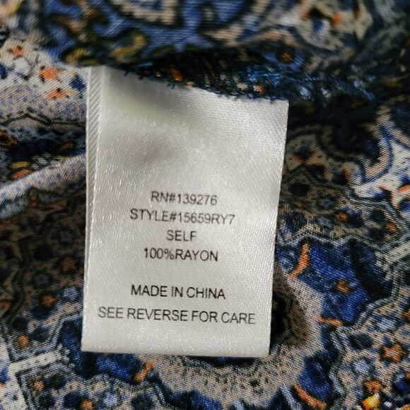 Daniel Rainn Women's Mosaic Print Peasant Blouse - Picture 9 of 10